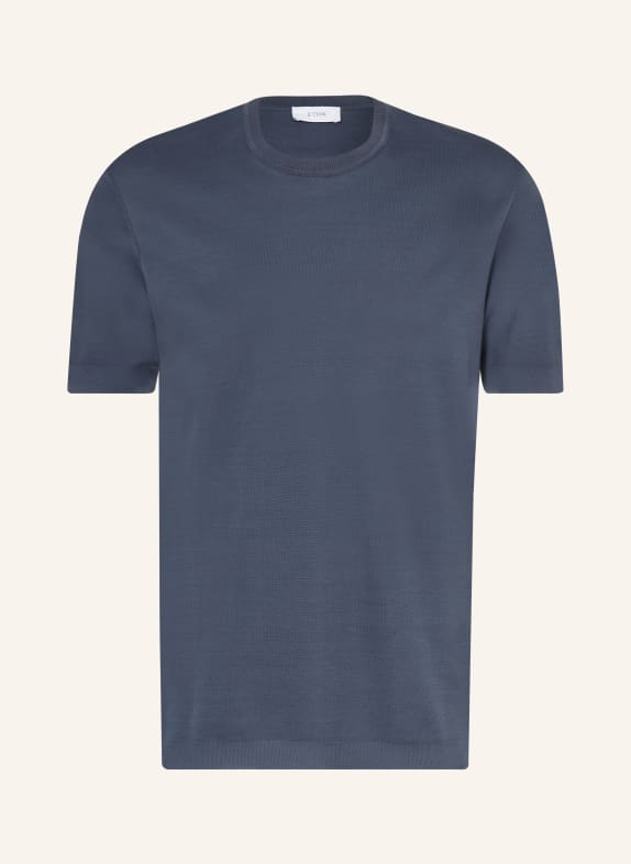 ETON T-shirt met linnen DONKERBLAUW