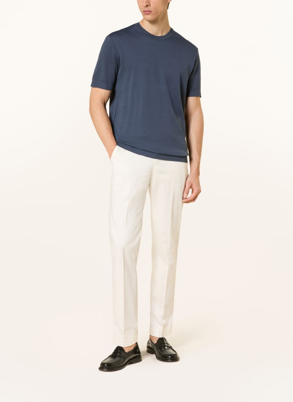 ETON T-shirt met linnen DONKERBLAUW