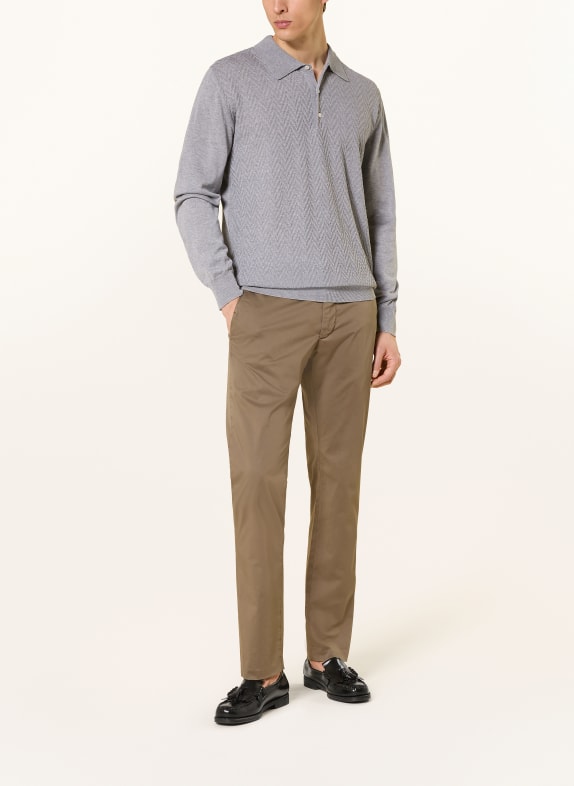 ETON Gebreid poloshirt GRIJS