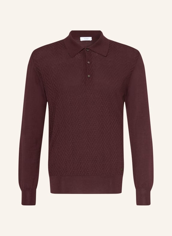 ETON Strick-Poloshirt DUNKELROT