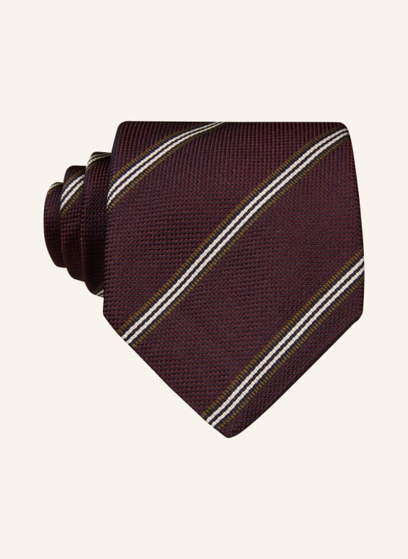 ETON Stropdas DONKERROOD / OLIJF / WIT