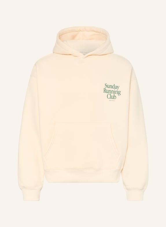 another COTTON LAB Oversized-Hoodie CREME / DUNKELGRÜN