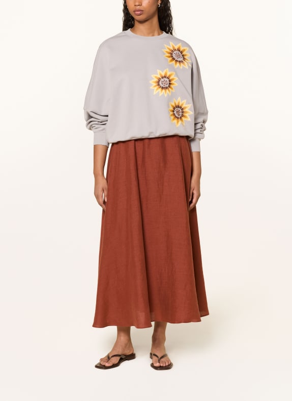 DRYKORN Sweatshirt ASTERA_P6 LICHTGRIJS / BRUIN / GEEL