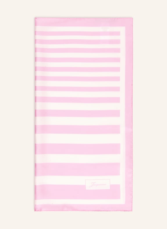 JACQUEMUS Zijden sjaal LE FOULARD À RAYURES ROZE / WIT