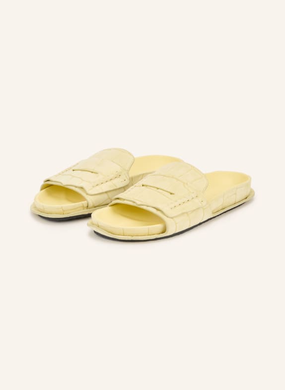 JACQUEMUS Mules LES SANDALES MOCASSIN JAUNE CLAIR