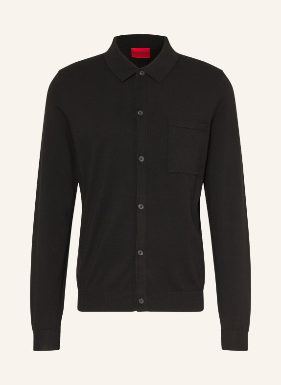 HUGO Gebreid vest SAN JORDAN ZWART