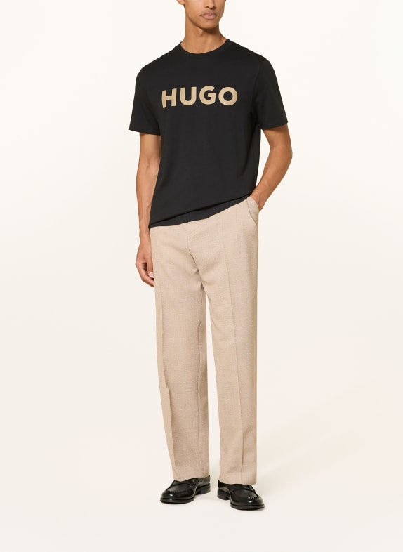 HUGO T-shirt DULIVIO ZWART / LICHTBRUIN