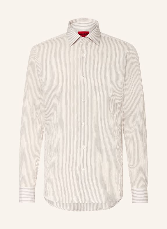 HUGO Košile VALERIO Slim Fit KRÉMOVÁ / ČERNÁ