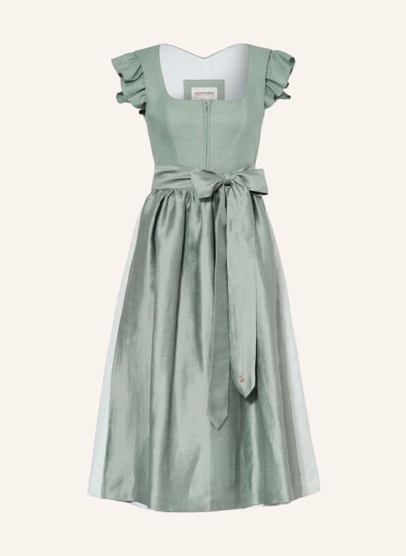 AlpenHERZ Dirndl MARIE mit Leinen und Rüschen HELLGRÜN