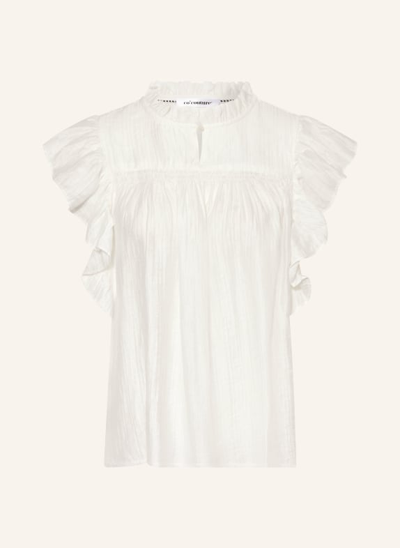co'couture TASSYCC-blouse van mousseline met ruches WIT