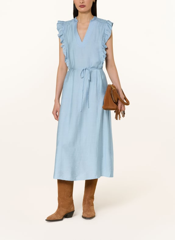 co'couture Robe HERACC à volants BLEU CLAIR