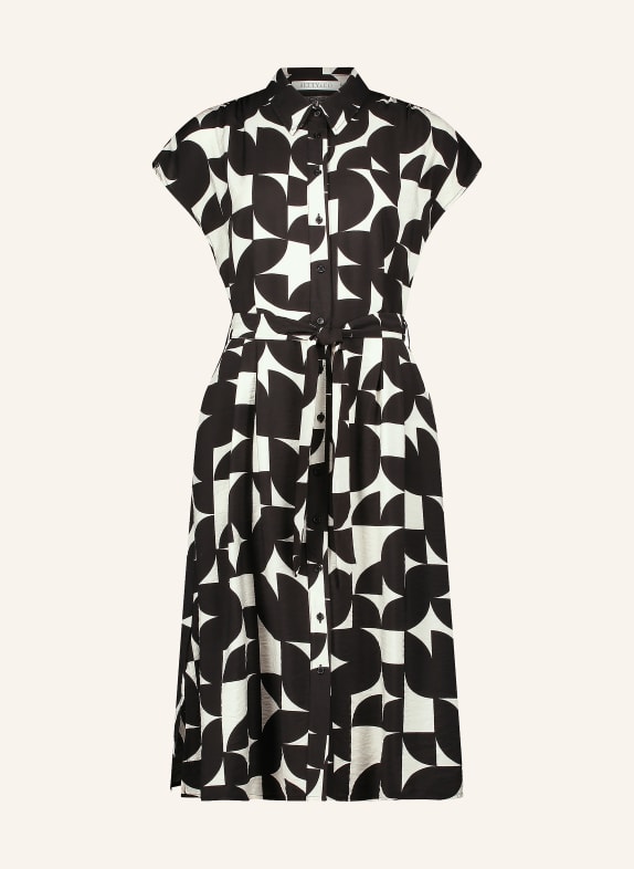 BETTY&CO Hemdblusenkleid SCHWARZ / WEISS