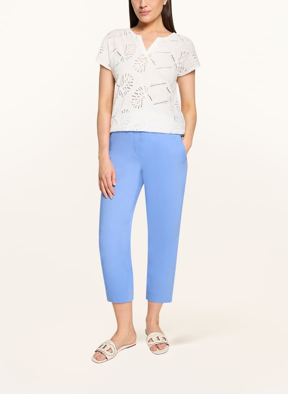 BETTY&CO T-shirt van gemengde materialen met opengewerkte kant WIT
