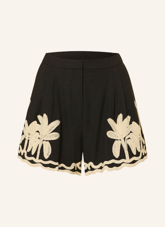 MALINA Short FENYA en lin NOIR / BEIGE