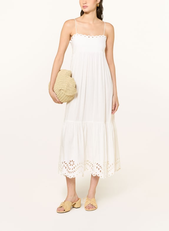 MALINA Kleid VILDA aus Lochspitze mit Leinen WEISS