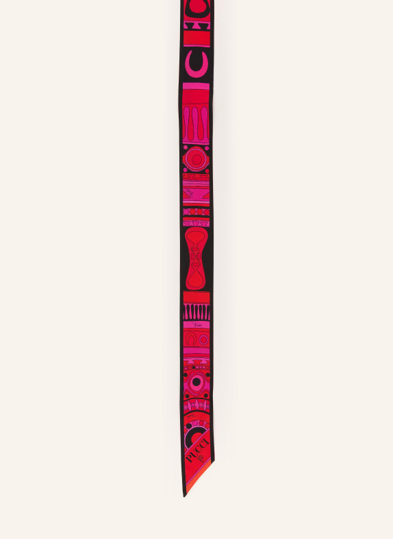 PUCCI Seidenschal PINK / ORANGE / SCHWARZ