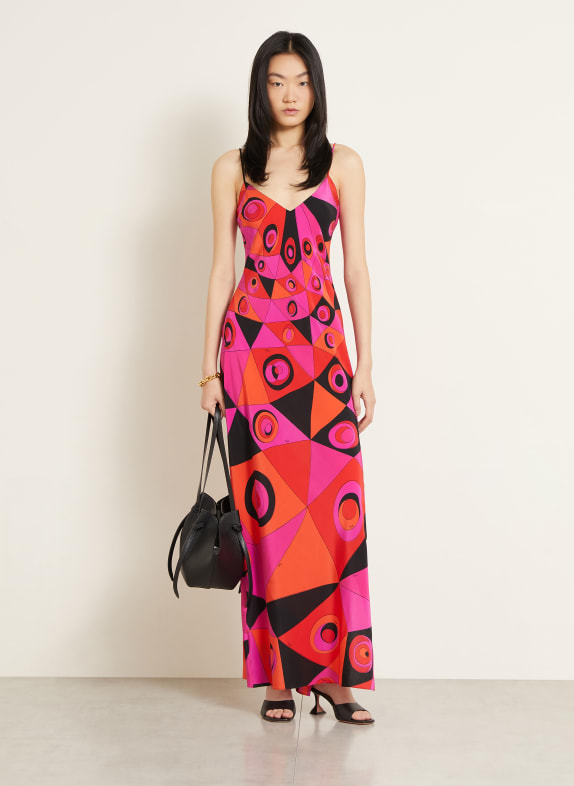 PUCCI Silk dress PINK / ORANGE / BLACK