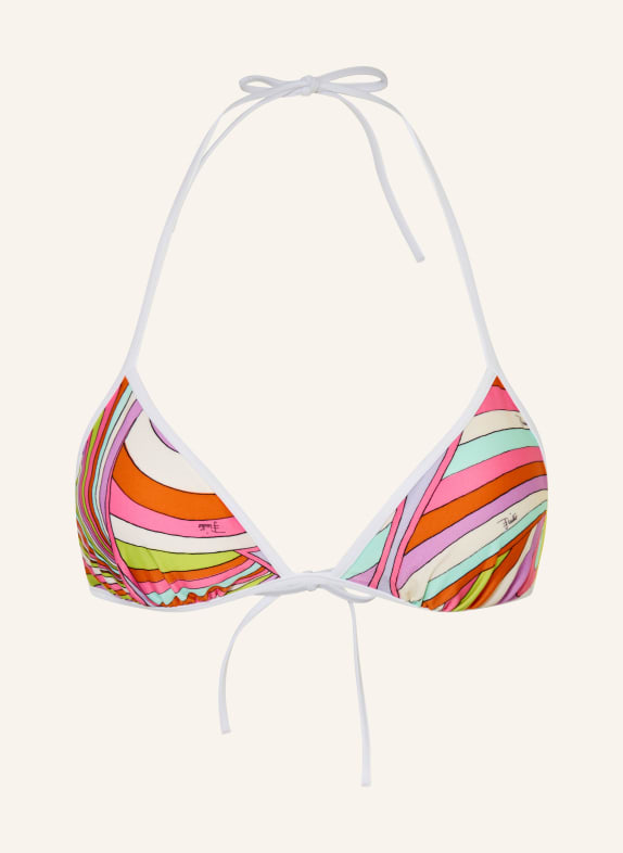 PUCCI Triangel-Bikini-Top PINK / ORANGE / TÜRKIS