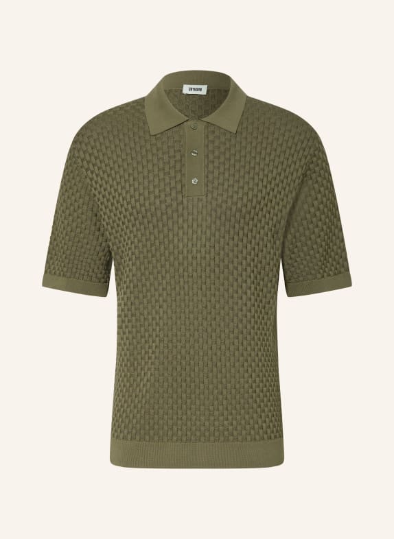 DRYKORN Strikket poloshirt TAMIAN Relaxed Fit OLIVEN