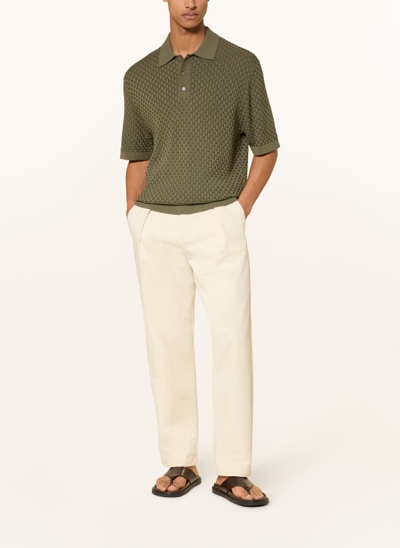 DRYKORN Strikket poloshirt TAMIAN Relaxed Fit OLIVEN