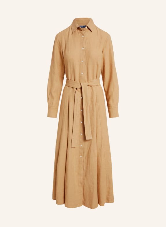 POLO RALPH LAUREN Linen shirt dress CAMEL