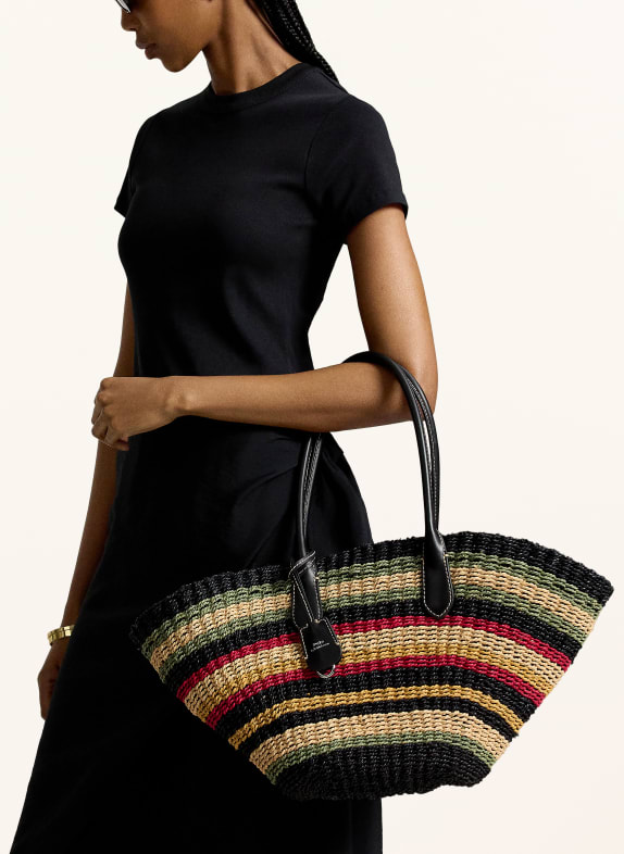 POLO RALPH LAUREN Sac cabas NOIR / ROUGE / BLEU PÉTROLE