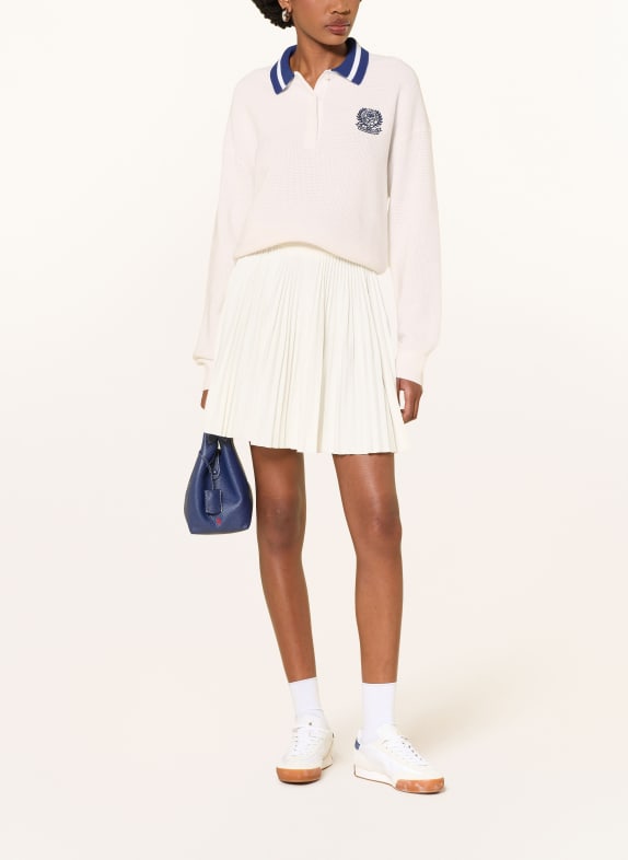 POLO RALPH LAUREN Knit polo shirt WHITE / DARK BLUE