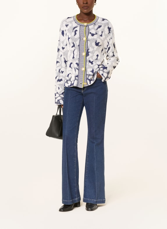 MARC CAIN Gebreid vest 112 bright ecru