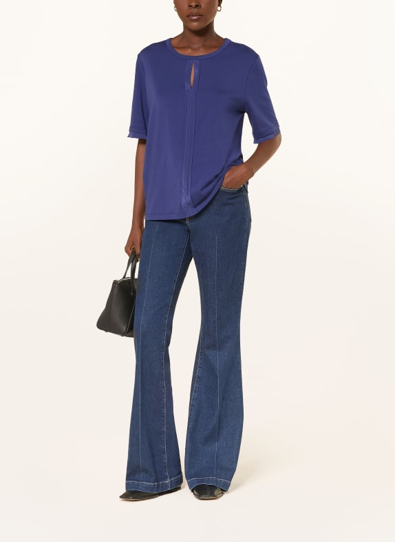 MARC CAIN T-shirt met uitsnijding 391 midnight sail
