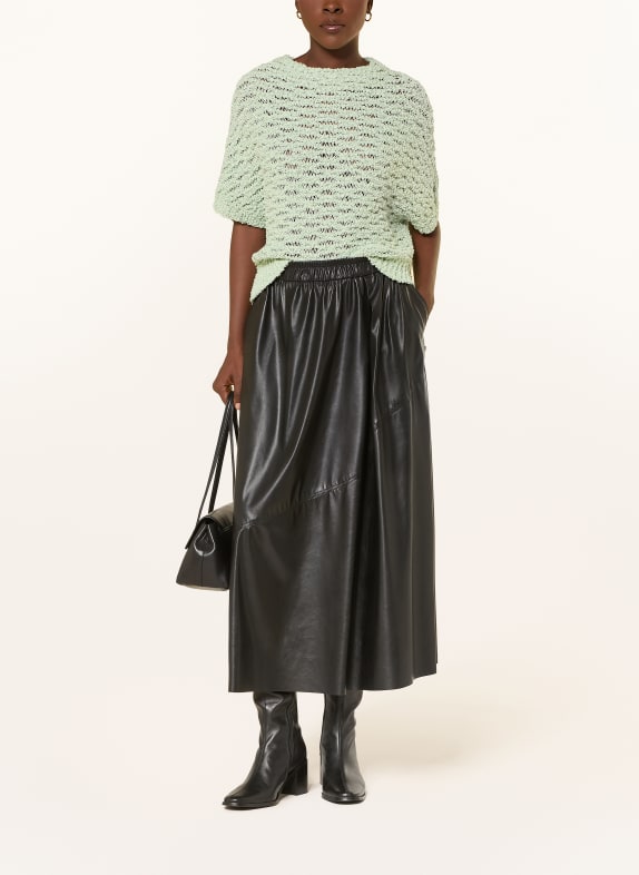 MARC CAIN Rok in leerlook 900 black new