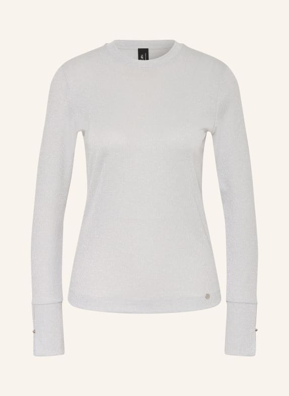 MARC CAIN Long-sleeve shirt with glitter yarn 812 vapor blue