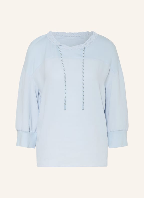 MARC CAIN Blus i materialmix med 3/4-ärmar 318 niagara mist