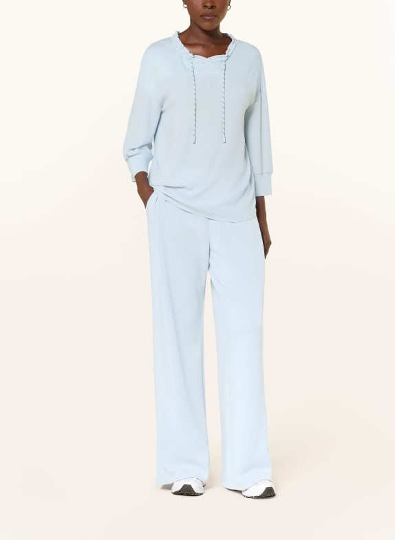 MARC CAIN Blouse van gemengde stoffen met 3/4-mouwen 318 niagara mist