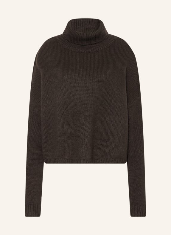 LISA YANG ZERLINA cashmere turtleneck sweater DARK BROWN