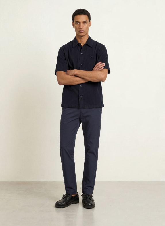 BOSS LAKITH overhemd met korte mouwen, relaxed fit, van corduroy DONKERBLAUW