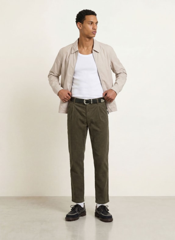 BOSS Pantaloni chino din velur cu croială conică VERDE