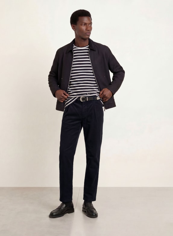 BOSS Pantaloni chino din velur cu croială conică ALBASTRU ÎNCHIS