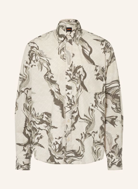 BOSS LOBEY Comfort Fit Shirt BEIGE / OLIVE