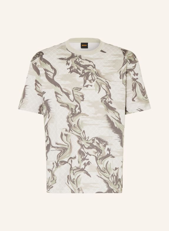 BOSS T-Shirt BARB BEIGE / DUNKELGRAU / OLIV