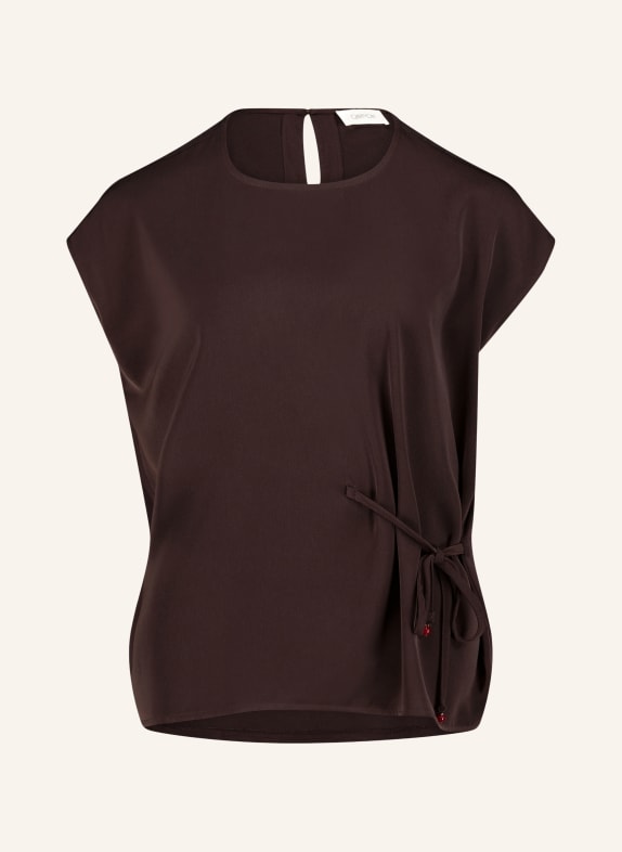 CARTOON Blusenshirt im Materialmix DUNKELBRAUN