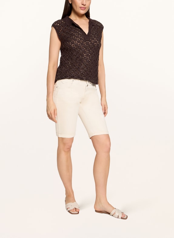 CARTOON Jeansbermuda med strass ECRU