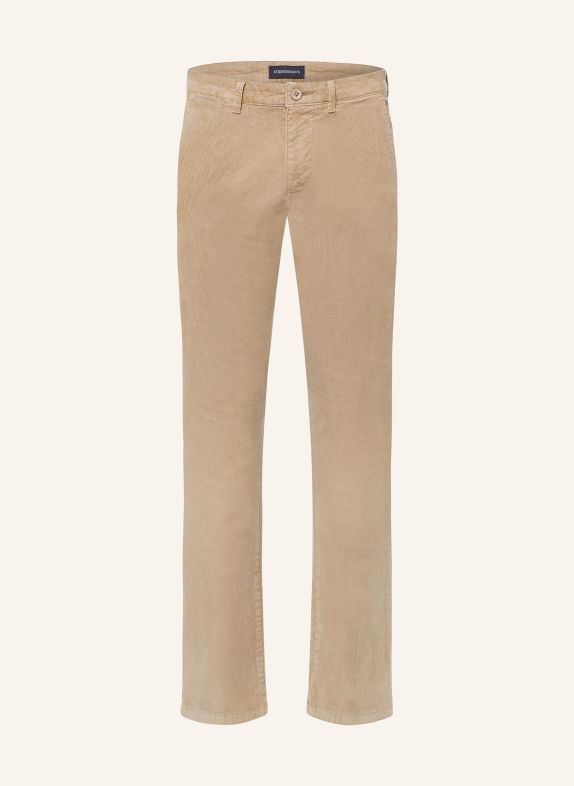 STROKESMAN'S Spodnie z sztruksu o kroju slim fit BEŻOWY