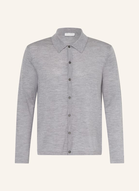 TIGER OF SWEDEN VERKLIN Comfort Fit Merino Wool Knit Shirt GRAY