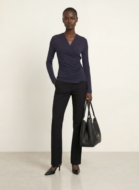 BOSS T-shirt met lange mouwen ZWART