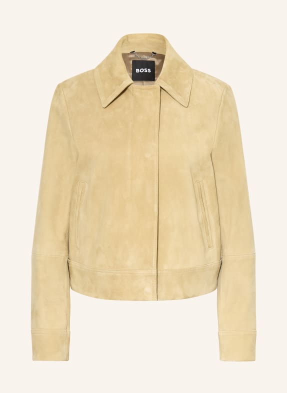 BOSS Veste en cuir SAMARO BEIGE