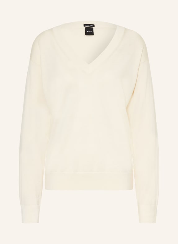 BOSS Sweter FREESLYN BEŻOWY