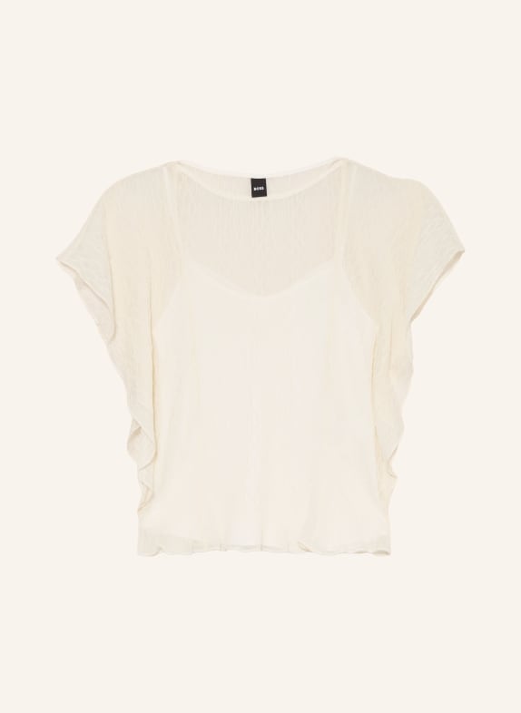 BOSS BACOPE blouse shirt with ruffles ECRU