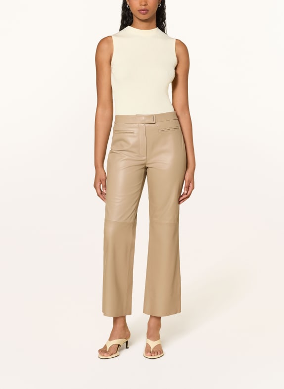 BOSS Lederhose SIMARY BEIGE