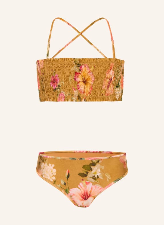 ZIMMERMANN Bustier-bikini COGNAC / ROZE / KAKI
