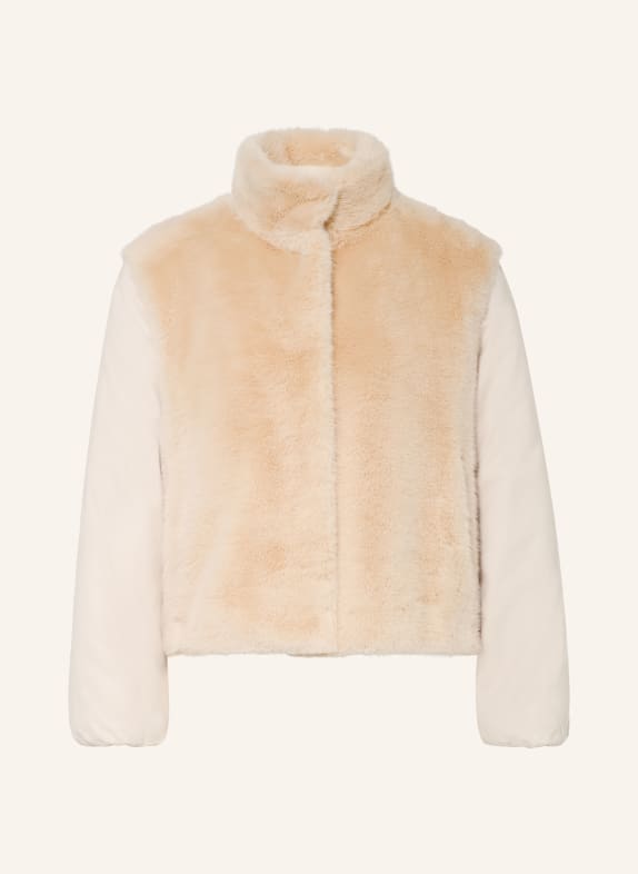 HERNO Kunstfell-Jacke im Materialmix BEIGE / ECRU